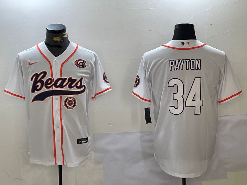 Men Chicago Bears 34 Payton White Joint Name 2024 Nike Limited NFL Jersey style 3